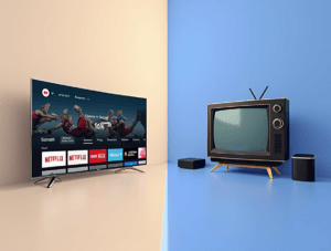 une image comparant ott premium et iptv classique gauche un cran de tlvision moderne affichant une 8a2wnq0qgv3ke9szawl4 0